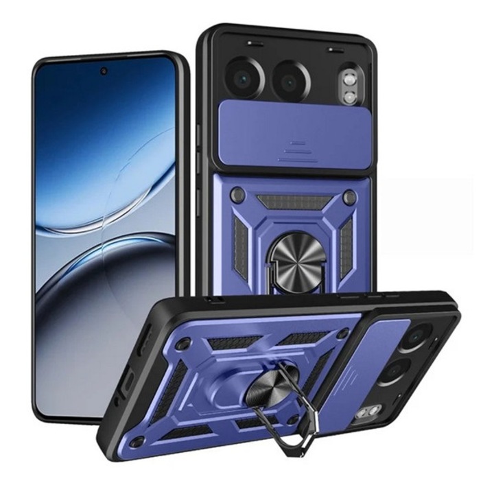 Gigapack defender szilikon mobiltelefon tok, ütésállóság, tartógyűrű, kameravédő, sötétkék, kompatibilis: OnePlus Nord 4