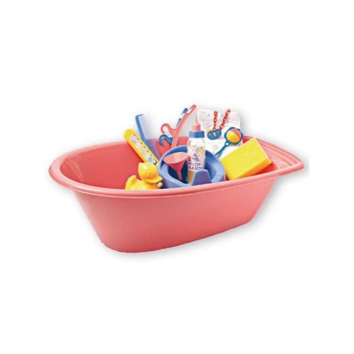 Nagy játék fürdetőkád játékbabáknak, sok kiegészítővel - 51 cm - Heless
