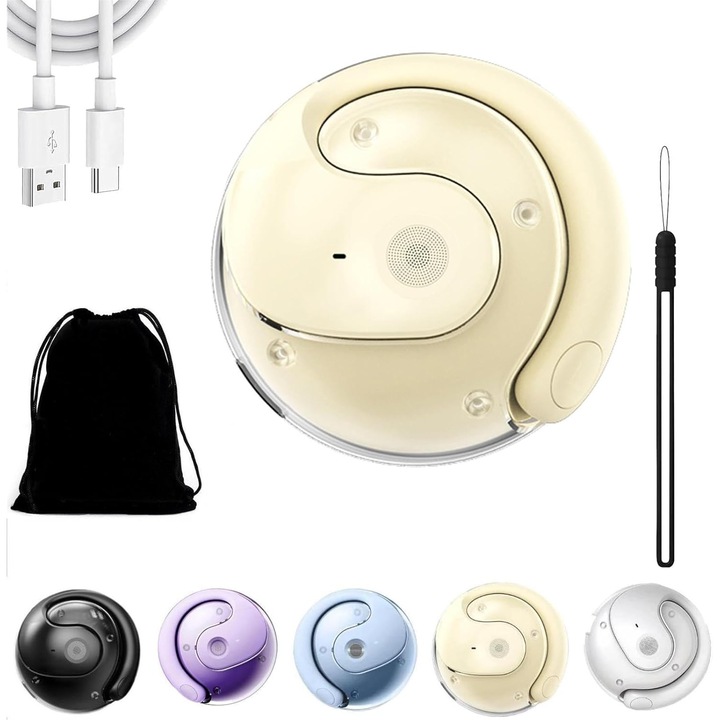 Vezeték nélküli fülhallgató AI fordítással, Bluetooth 5.4, fekete, 16mm, valós idejű, 75 nyelv