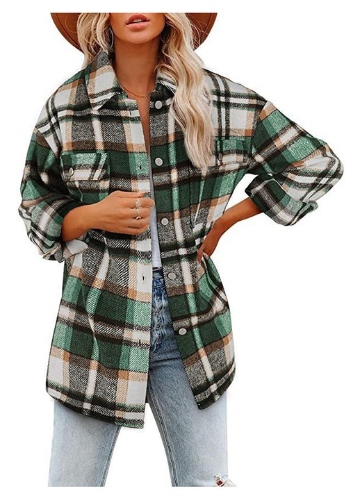 Jormftte alkalmi ing, flanel, zöld, zsebekkel