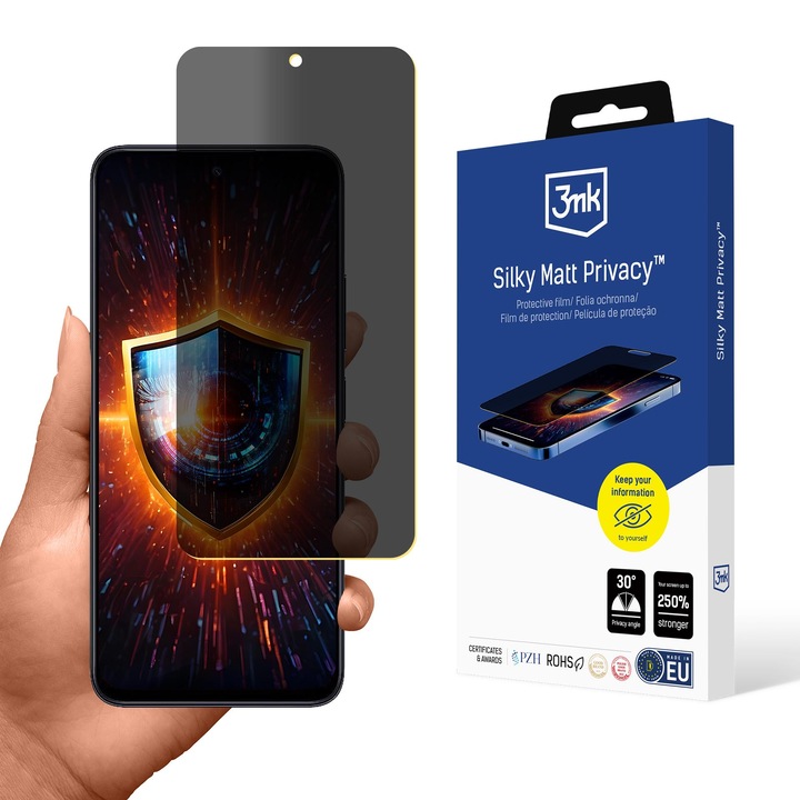 Folie de protectie pentru telefon 3MK, Silky Matt Privacy, Pentru Xiaomi 12