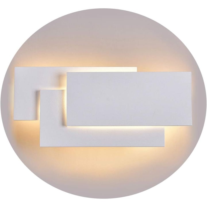 Модерна LED аплика бяла 24W, алуминий, топла светлина, 19x9см