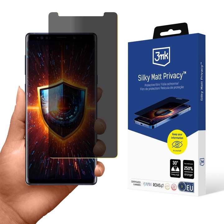 Folie de protectie 3mk Silky Matt Privacy pentru Samsung Galaxy Note 9