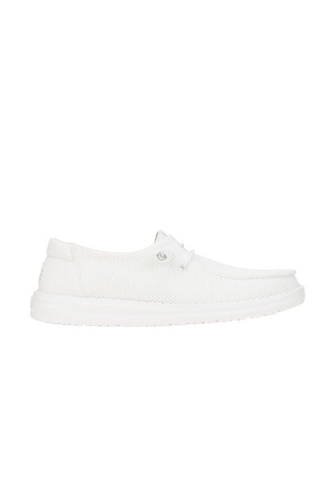HEYDUDE, Pantofi boat uni din material textil, Alb optic