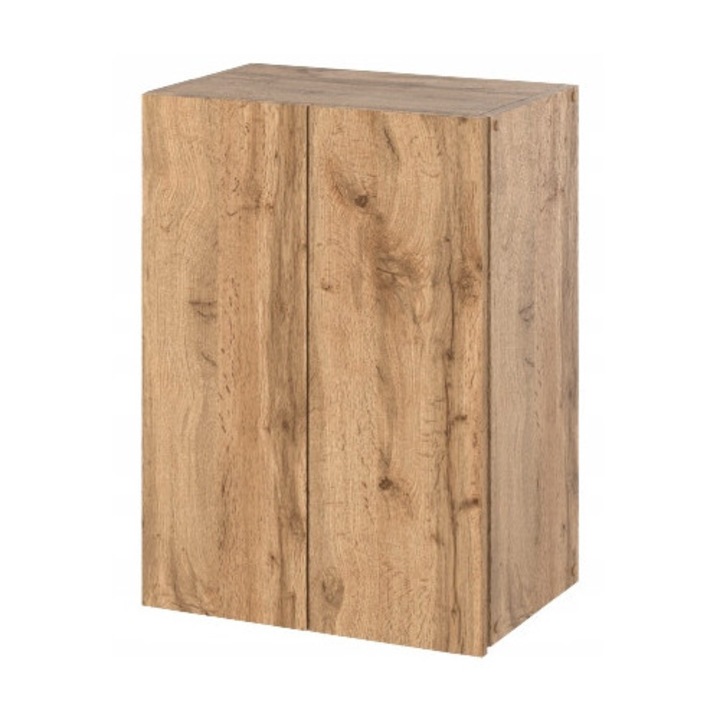 Dulap suspendat pentru baie, stejar Wotan, 2 rafturi, 40x60x25cm, set de montaj inclus