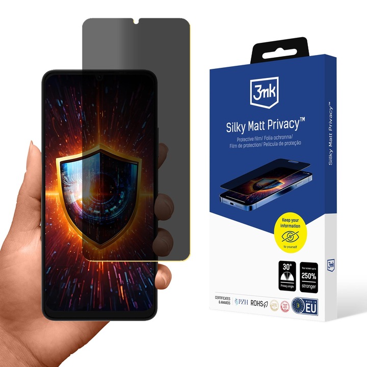 3mk Silky Matt Privacy telefon védőfólia, 250% védelem, matt felület, UleFone Note 20 Pro készülékhez