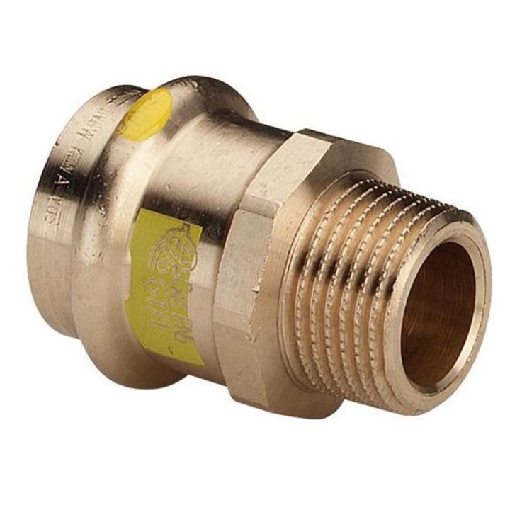 Niplu gaz 22x1" DIAMOND, sistem Profipress, miez de cupru, pentru instalatii gaz