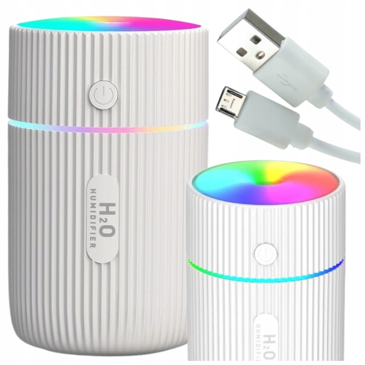 2 в 1 овлажнител за въздух, арома дифузер, бял, 300 мл, 11.9x7.8 см