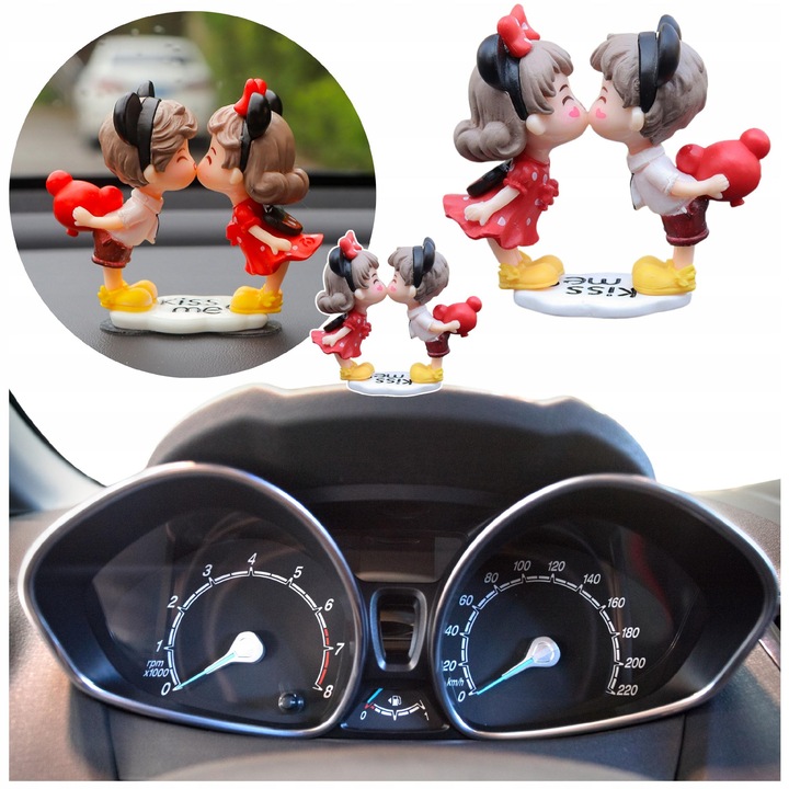 Декоративни фигурки на коли, комплект от 2, цветна смола, 7x5x5 см