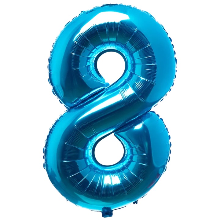 8-as számú fólia lufi, 82 cm, kék, újrafelhasználható