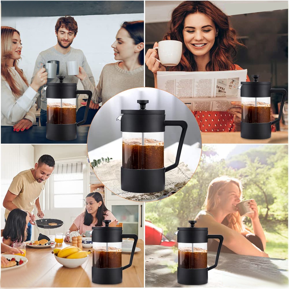 Cafetiera presa franceza 1000ml negru