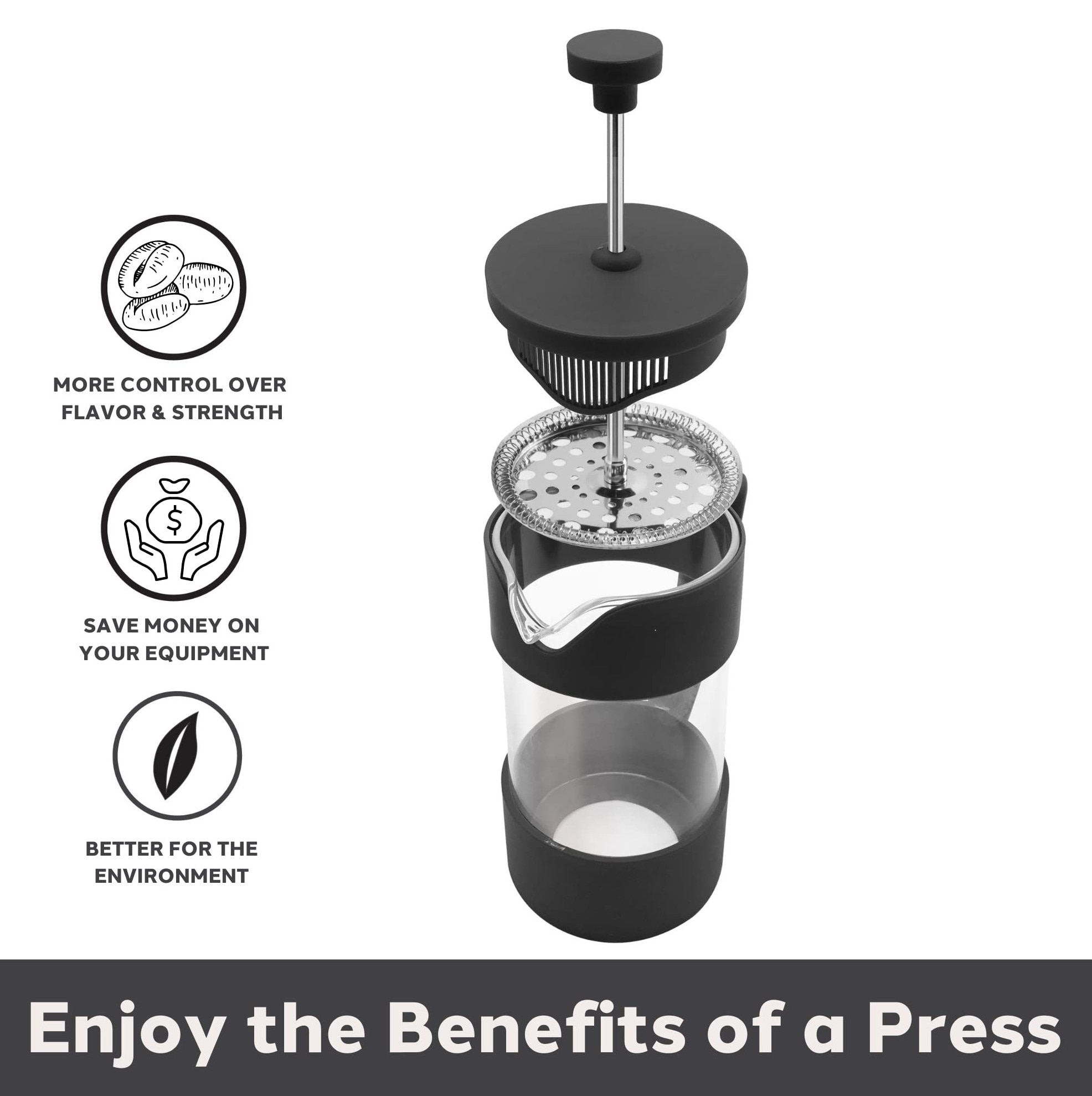 Cafetiera presa franceza 1000ml negru