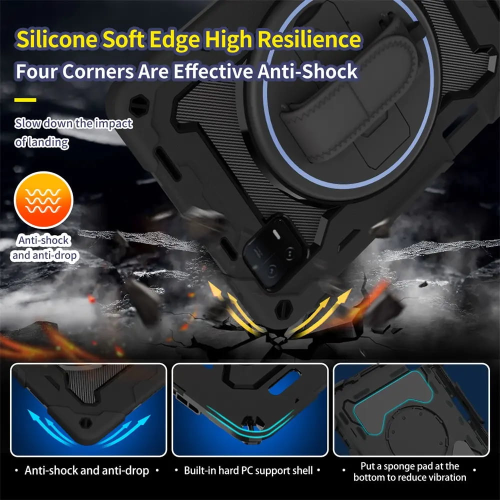 Pachet 360: Husa cu folie integrata pentru Xiaomi Pad 7 / Pad 7 Pro Shockproof Armor negru
