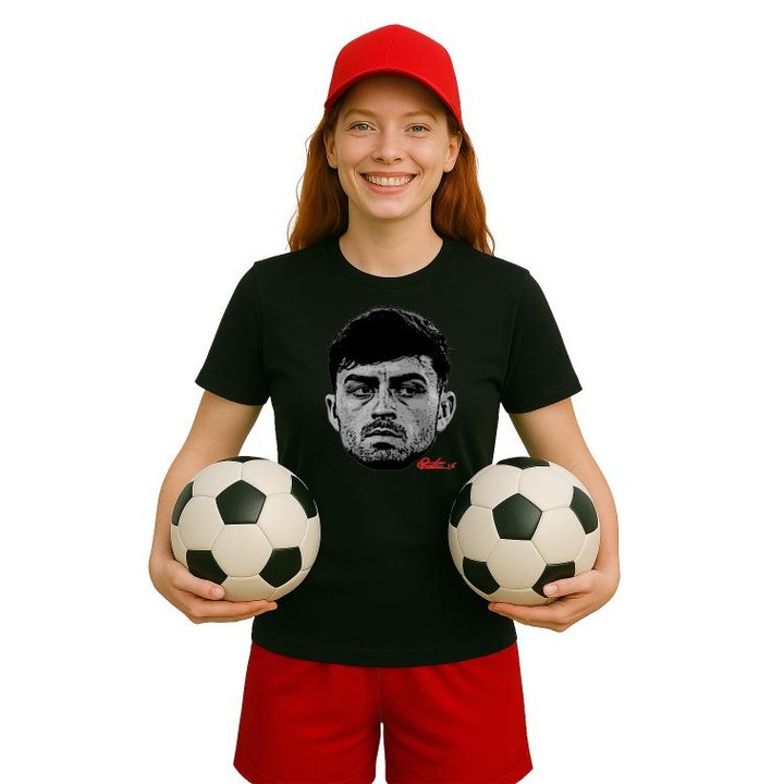 Tricou dama cu jucatorul Pedro Gonzilez Pedri-FC Barcelona, Cri-Flo, din bumbac 100%, culoare Negru, marime L