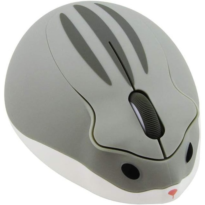 2.4GHz безжична мишка, форма на хамстер, сива, преносима, съвместима с компютър и лаптоп