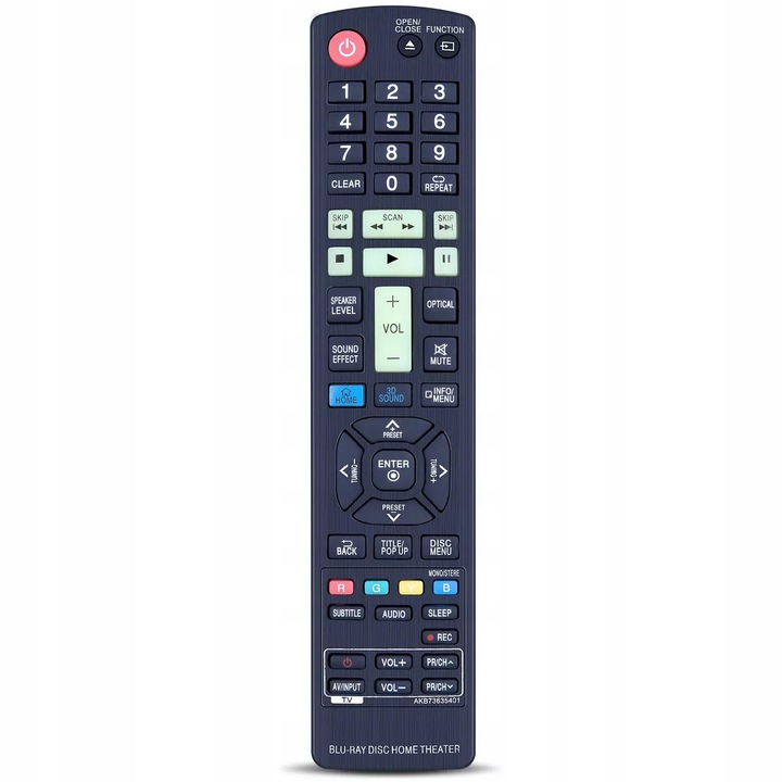 TechTell univerzális távirányító LG házimozihoz, programozás nélkül, ergonomikus design, fekete színű