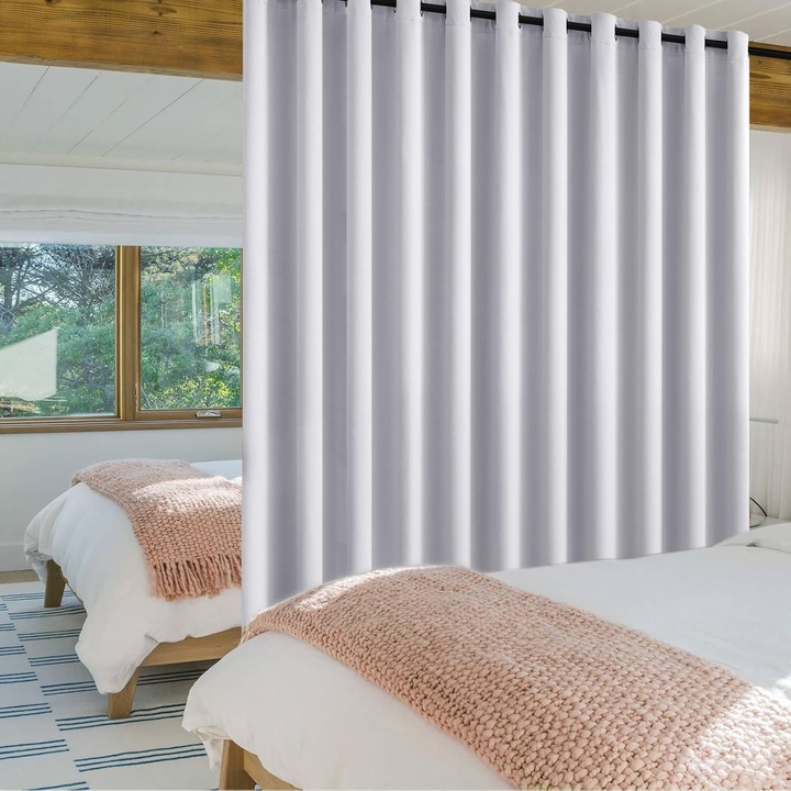 Miulee függöny, 140 x 225 cm, matt, karikákkal, fehér