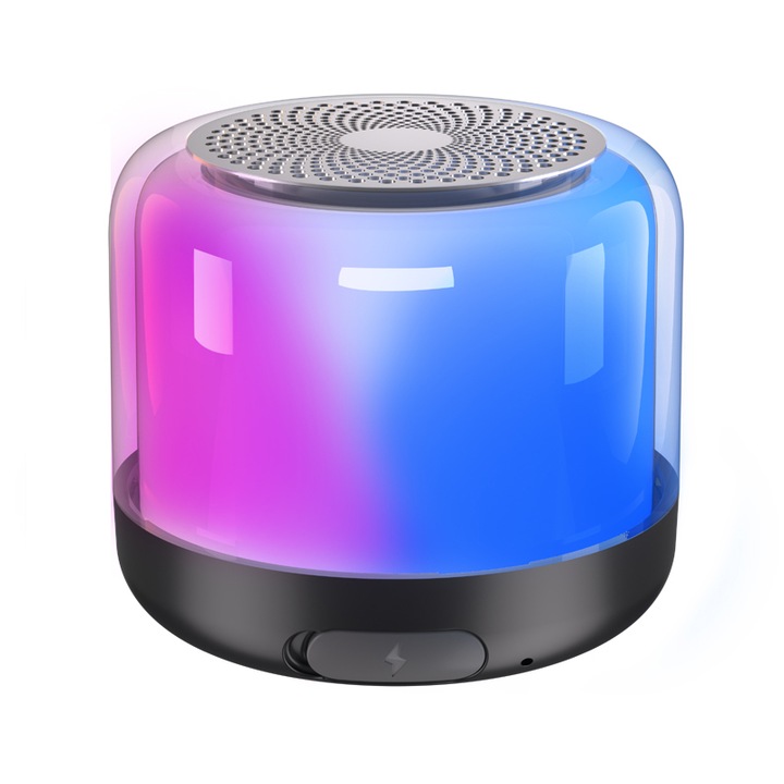 Boxa Bluetooth, portabila, sunet surround, lumini multicolore