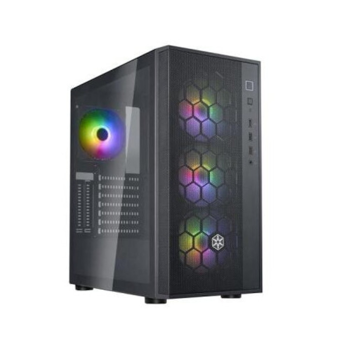 Carcasa Kolink Citadel Cube Mesh ARGB, Mini-ITX, Micro-ATX, Negru