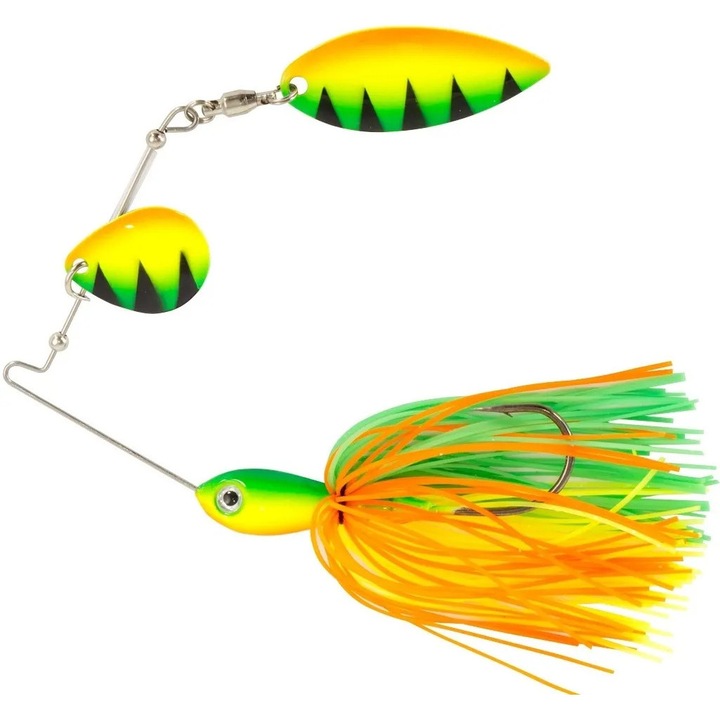 Spinnerbait EnergoTeam Wizard Portocaliu 7g, 7 Grame pentru StiucaCaracteristici: Tip Naluca Spinnerbait, 2 Palete, Skirt pentru Atractie, Carlig Premium, Ochi 3D, Greutate 7 Grame, Culoare Verde-Galben-Portocaliu