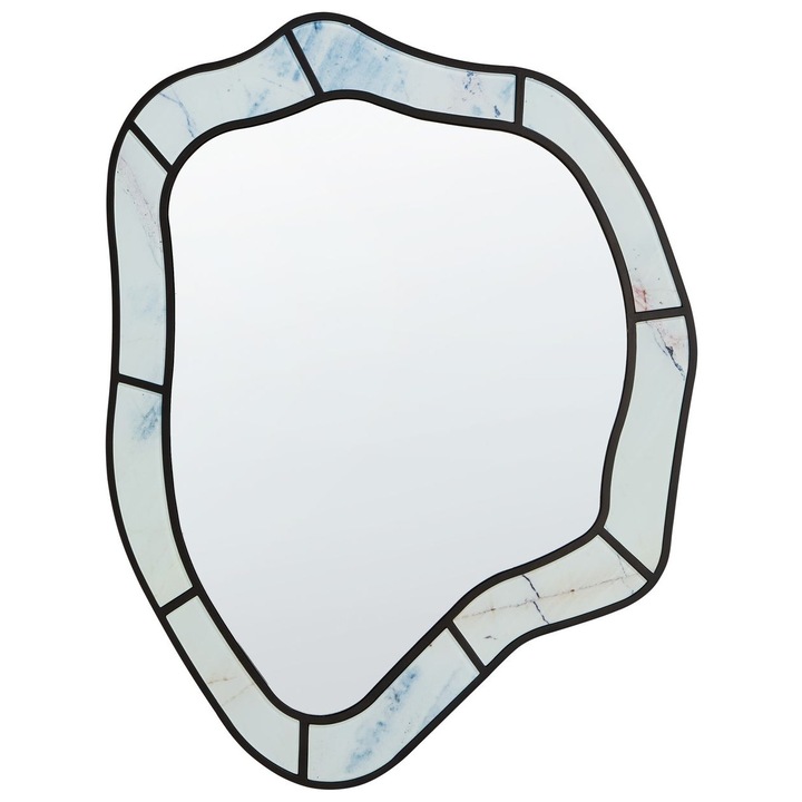 Oglinda de perete Liverdun 64 cm 86 cm Albastru deschis