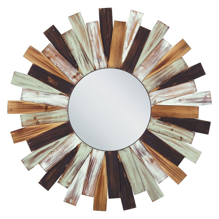 Oglinda de perete Tampico 75 cm 75 cm Lemn Multicolor