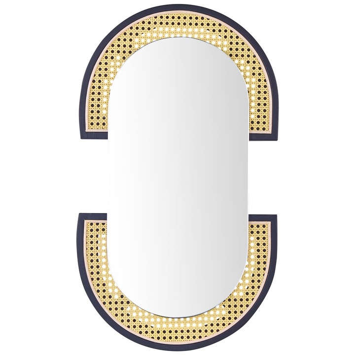 Falitükör Stains Rattan Természetes