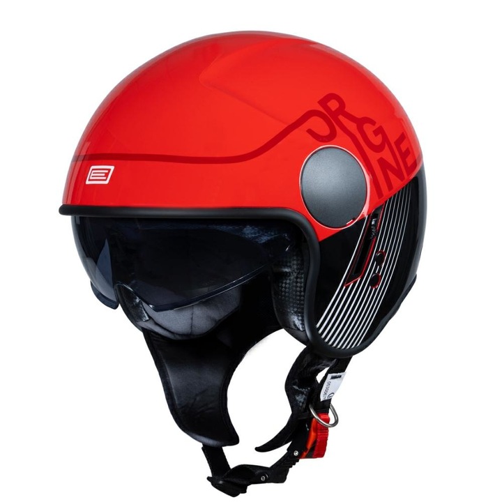 Casca moto jet cu ochelari, Origine Sierra Snatch, culoare rosu fluo, marime XS