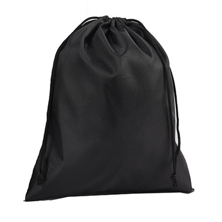 Husa Sac pentru Pantofi, Flippy, Husa din Poliester pentru Haine Incaltaminte, Lucruri in Calatorie, inchidere cu Snur, 30 x 20 cm 80 g Negru
