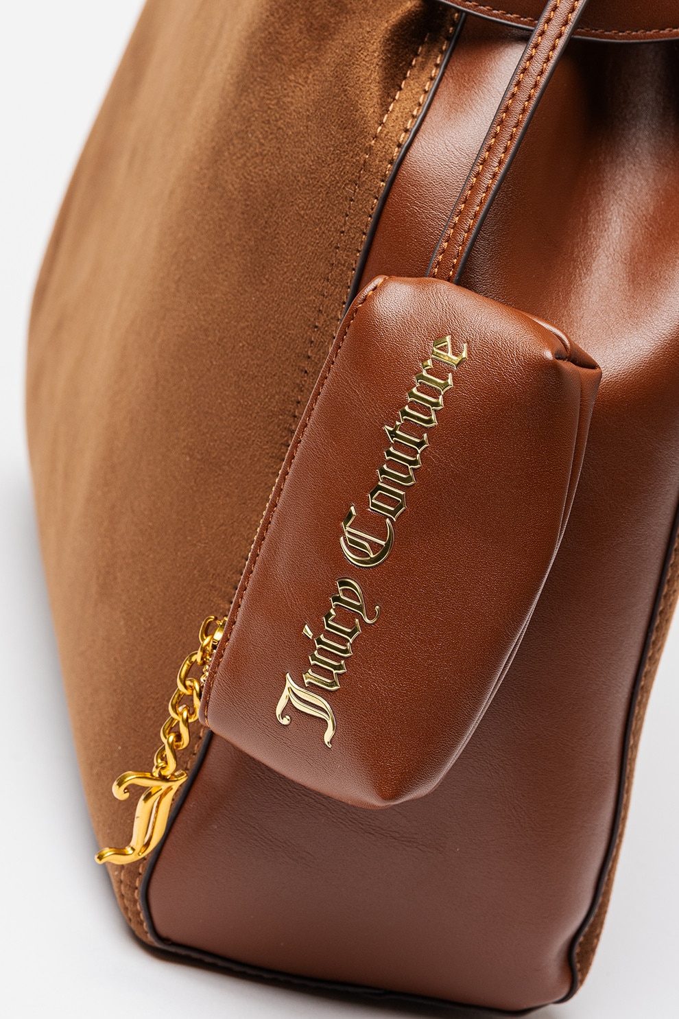 Juicy Couture, Geanta din piele ecologica cu bareta de umar