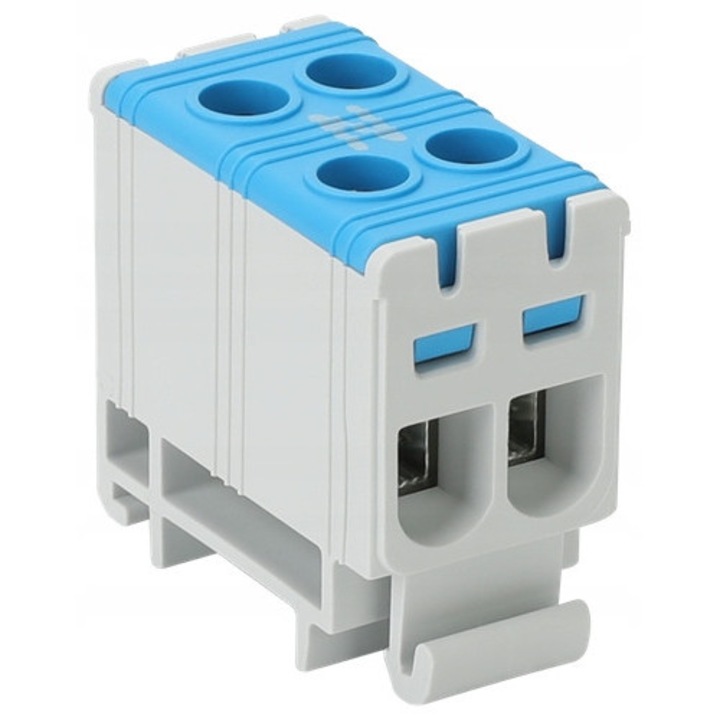 Conector sina electrica FLEAL-16/2K, 2 x 1,5-16 mm, 85 A, albastru/gri