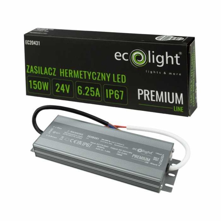 Херметично LED захранване 150W 24V, IP67, 187x65x22mm