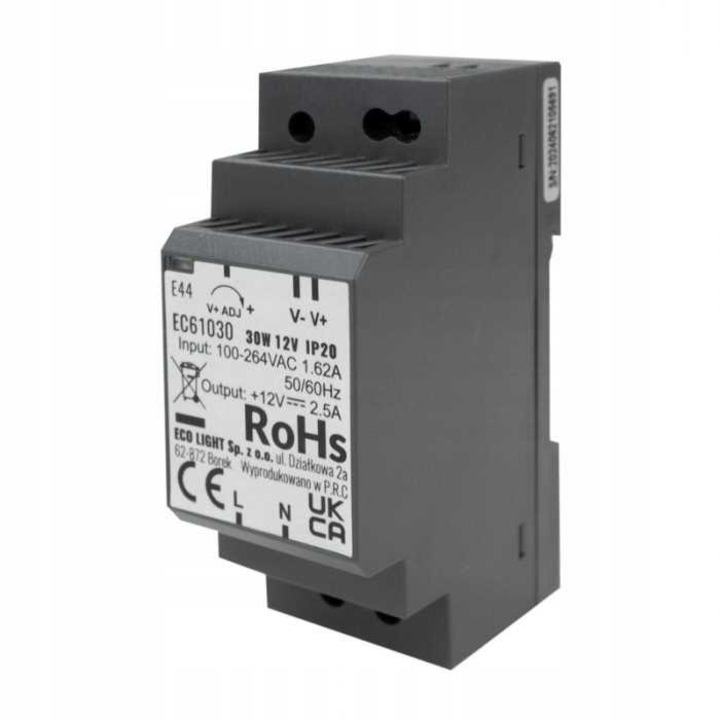 Sursa de alimentare PREMIUM 12V 30W DC pentru sina DIN