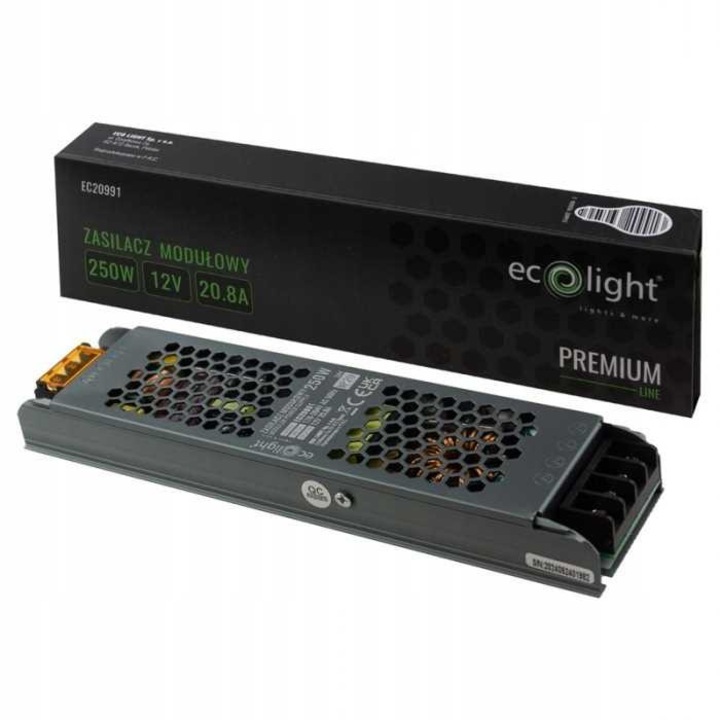 ПРЕМИУМ 250W тънко модулно захранване, 12V DC