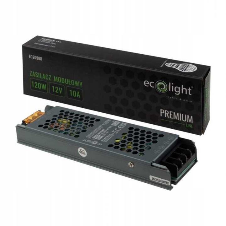 Модулен LED баласт 120W 12V, размери 180x50x24mm, IP20