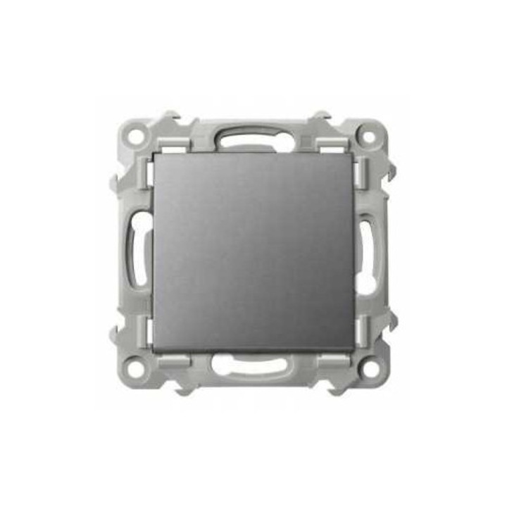 Ospel Szafir kapcsoló, egyszerű, matt szürke, 75x75x34mm, vékony rögzítésű
