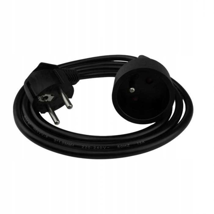 Удължителен кабел 1 гнездо 1.5 м 3x1.0 мм, черен