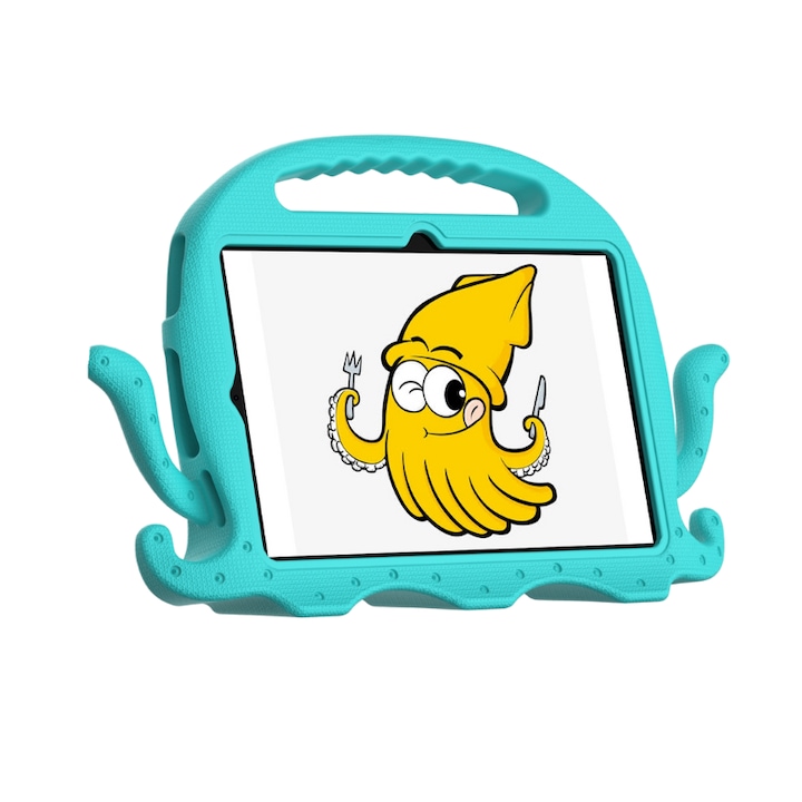 Husa tableta compatibila cu Samsung Galaxy Tab S6 Lite, hibrid EVA-PC, rezistenta la socuri, cu bretea, verde glaciar