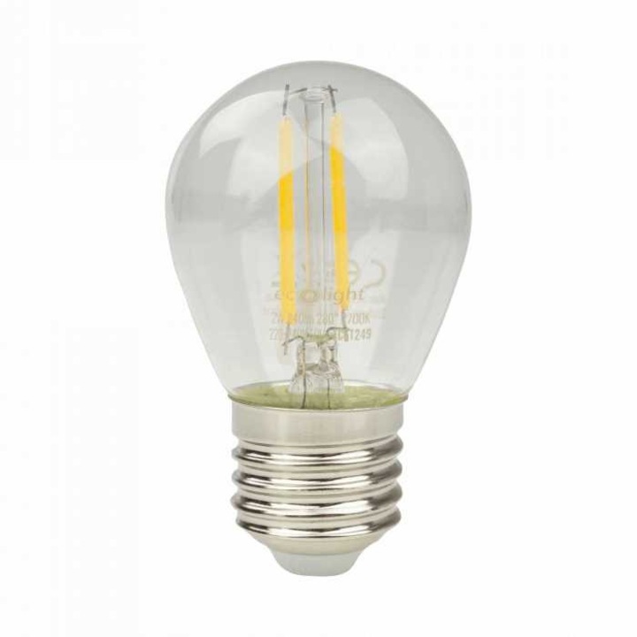 LED izzó E27 2W G45 izzószál - Meleg fehér (2700K)