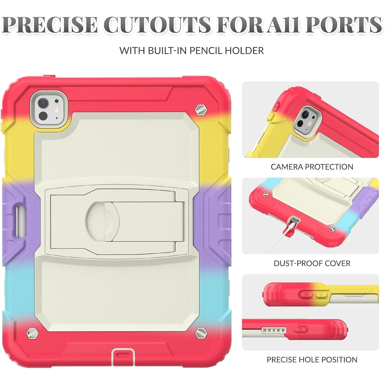 Husa premium Sigloo pentru Apple iPad Mini 7/6 (2024/2021), 8.3", Protectie Completa, Suport Creion, Stand Buit-in, Curea Umar, Antisok, Rosu M