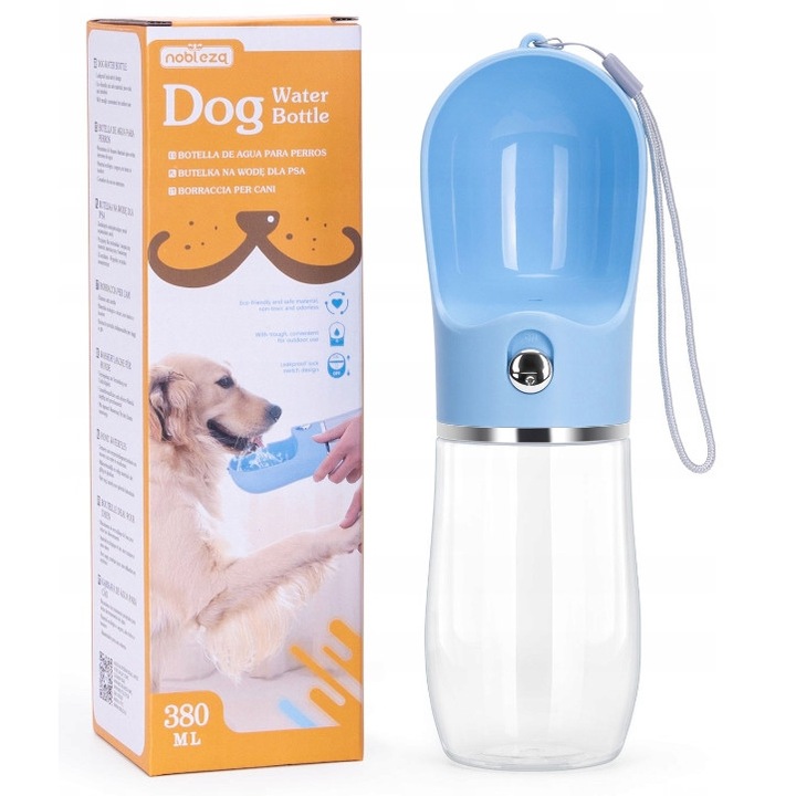 Шише за вода за кучета, Nobleza, синьо, 380 мл