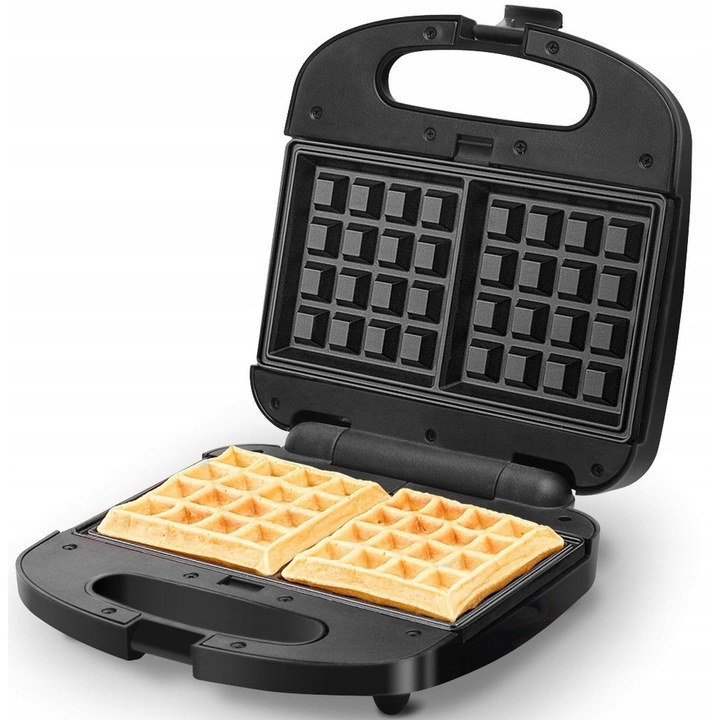 Sandwich-maker 3in1, Aigostar, 800W, cu placi interschimbabile, inox, negru