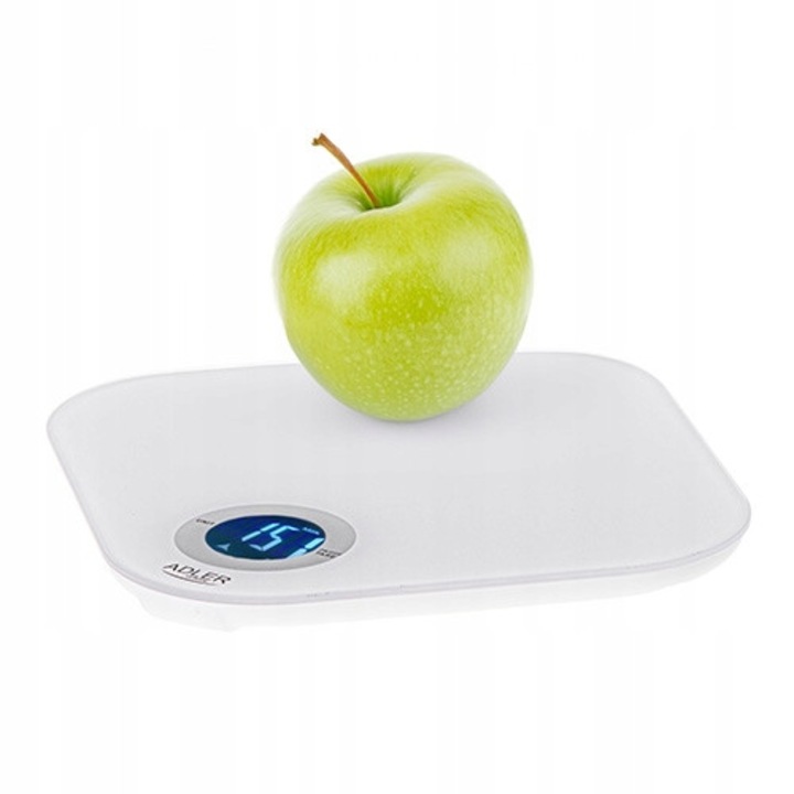 Cantar de bucatarie Adler AD 3180, 10 kg, platforma din sticla securizata, display LCD