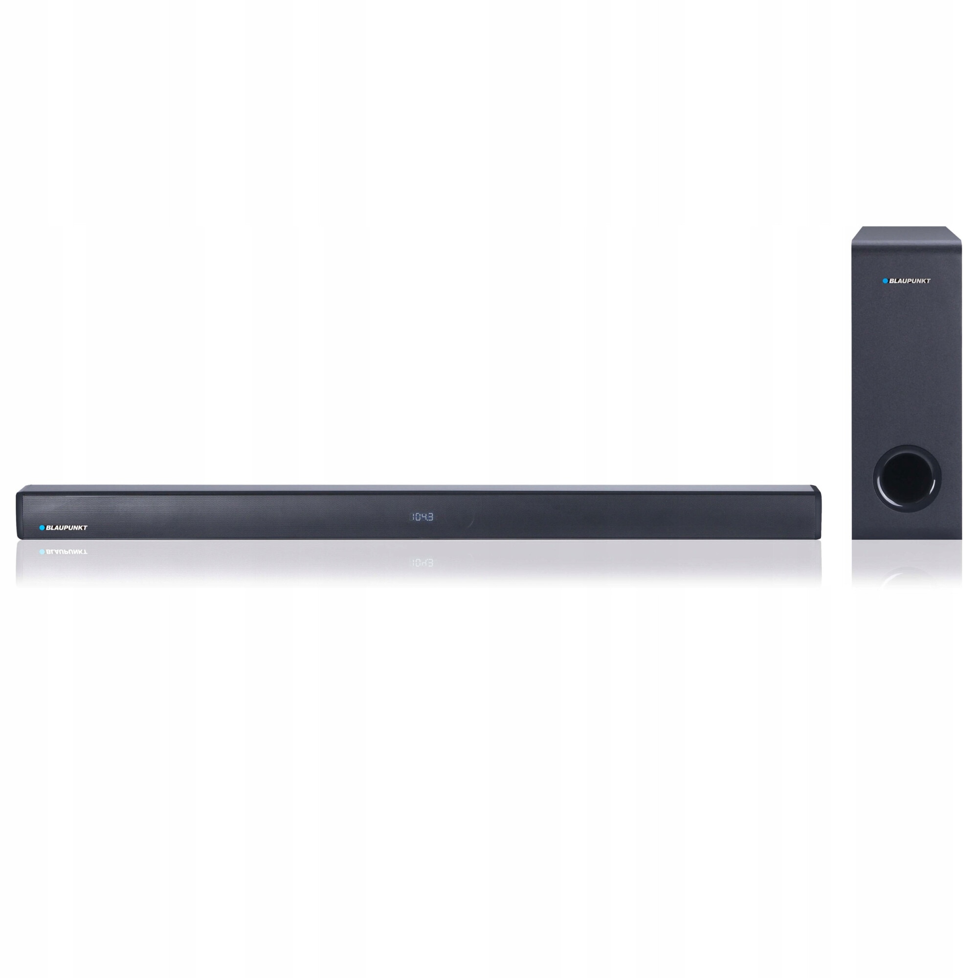 Set soundbar/subwoofer 2.1, Blaupunkt, 120W, Bluetooth, HDMI ARC, dimensiuni 950x65x75mm/130x400x400mm