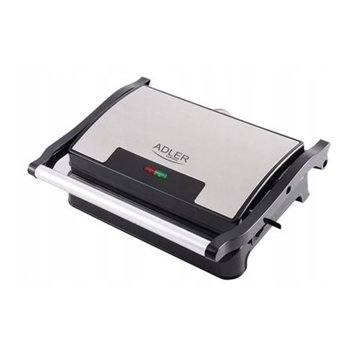 Adler elektromos grillsütő, 1200 W, ezüst/szürke, 23 x 14,5 cm