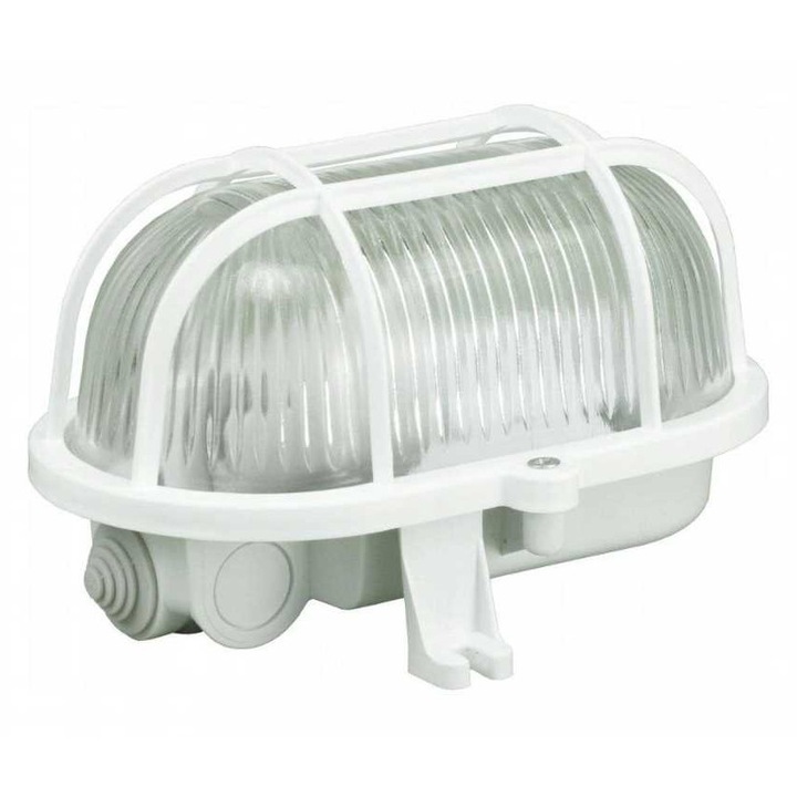 Lumina tip canal E27 din PVC, 18W, cu grila IP44