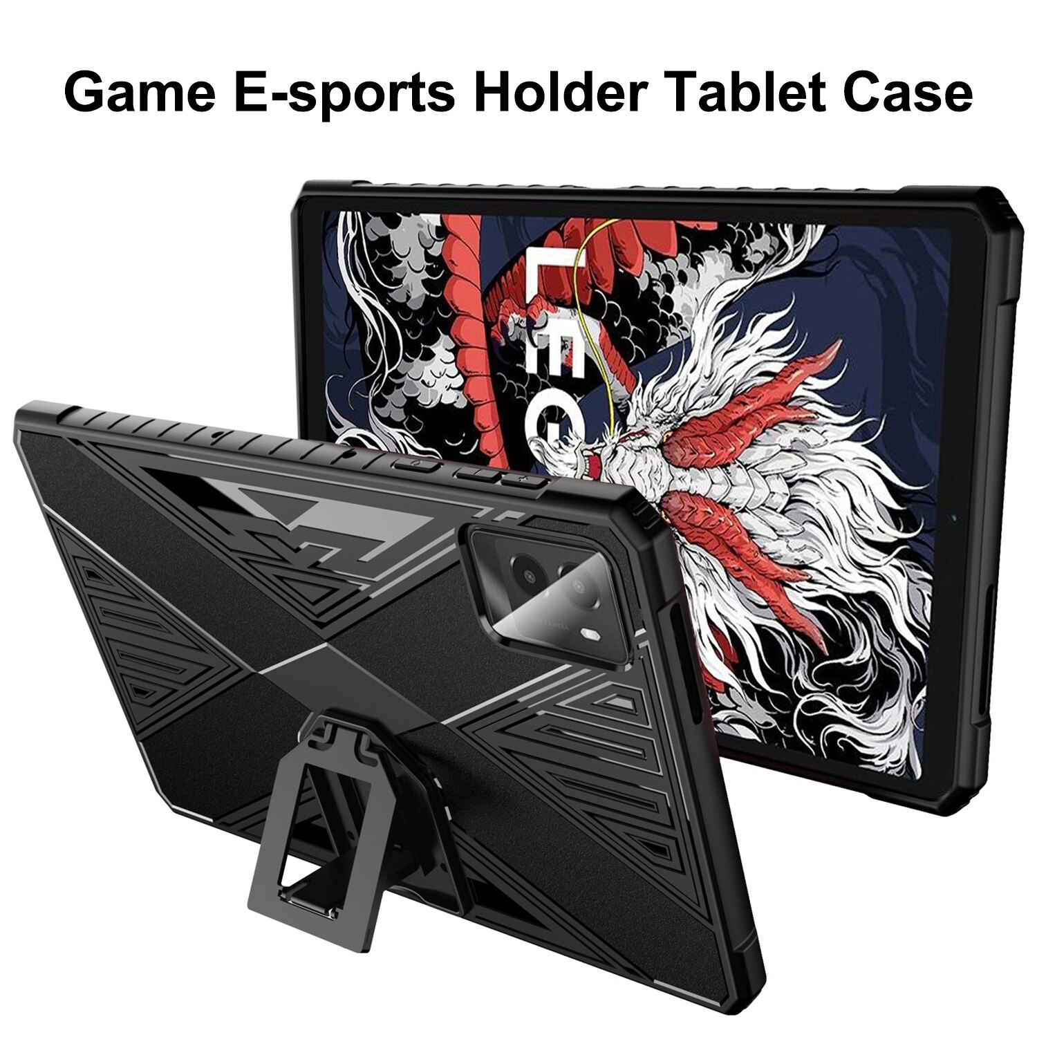 Husa tableta pentru Lenovo Legion Y700 Gen3 2024, TPU anti-soc textura periata cu suport, albastru