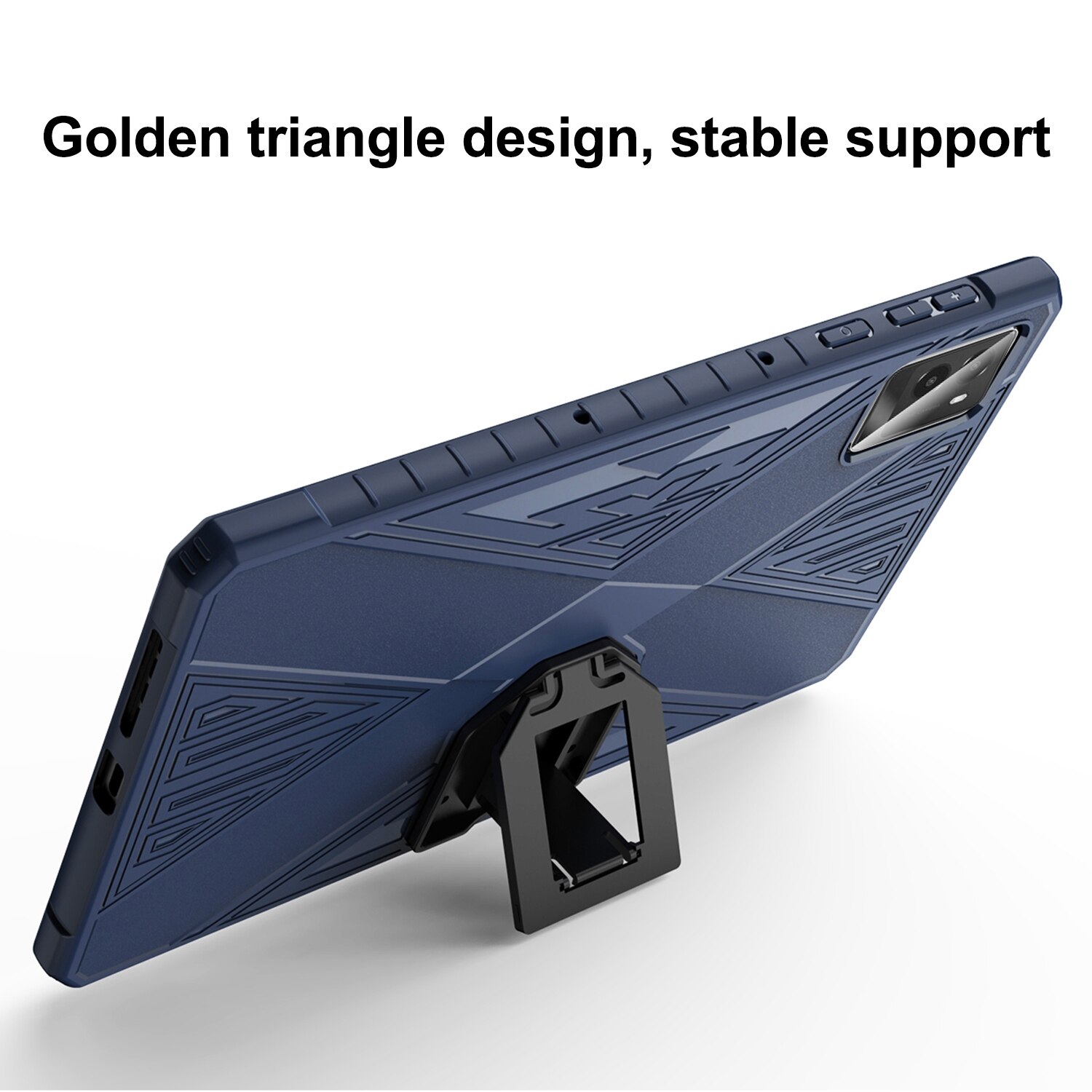 Husa tableta pentru Lenovo Legion Y700 Gen3 2024, TPU anti-soc textura periata cu suport, albastru