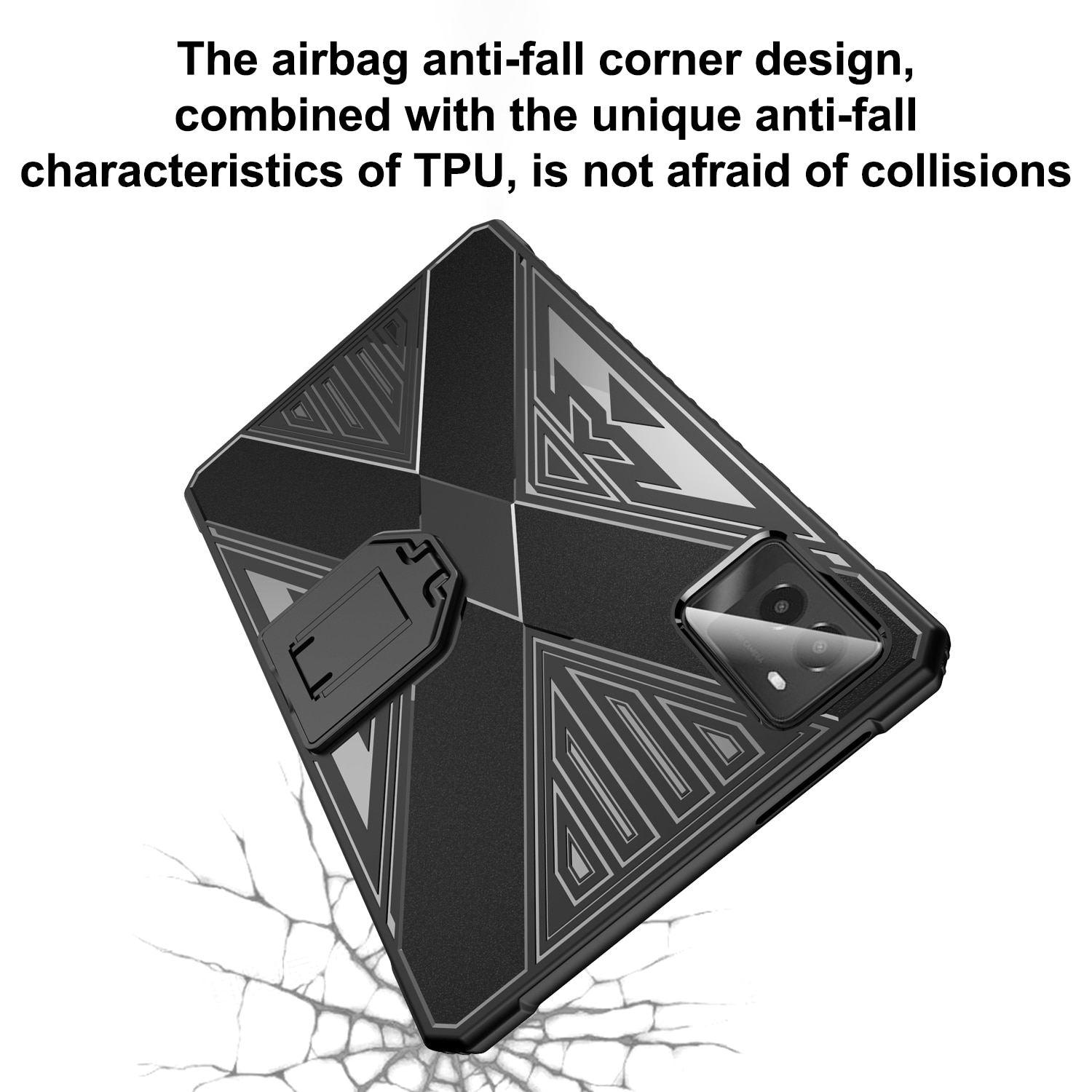 Husa tableta pentru Lenovo Legion Y700 Gen3 2024, TPU anti-soc textura periata cu suport, albastru