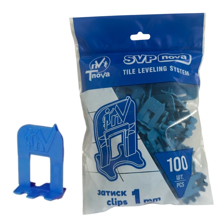 Distantiere/Clipsuri pentru gresie, rost 1 mm, 100 buc/punga, SVP-Nova 79547